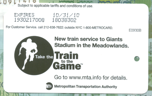 Take the Train to the Game - Giants Stadium